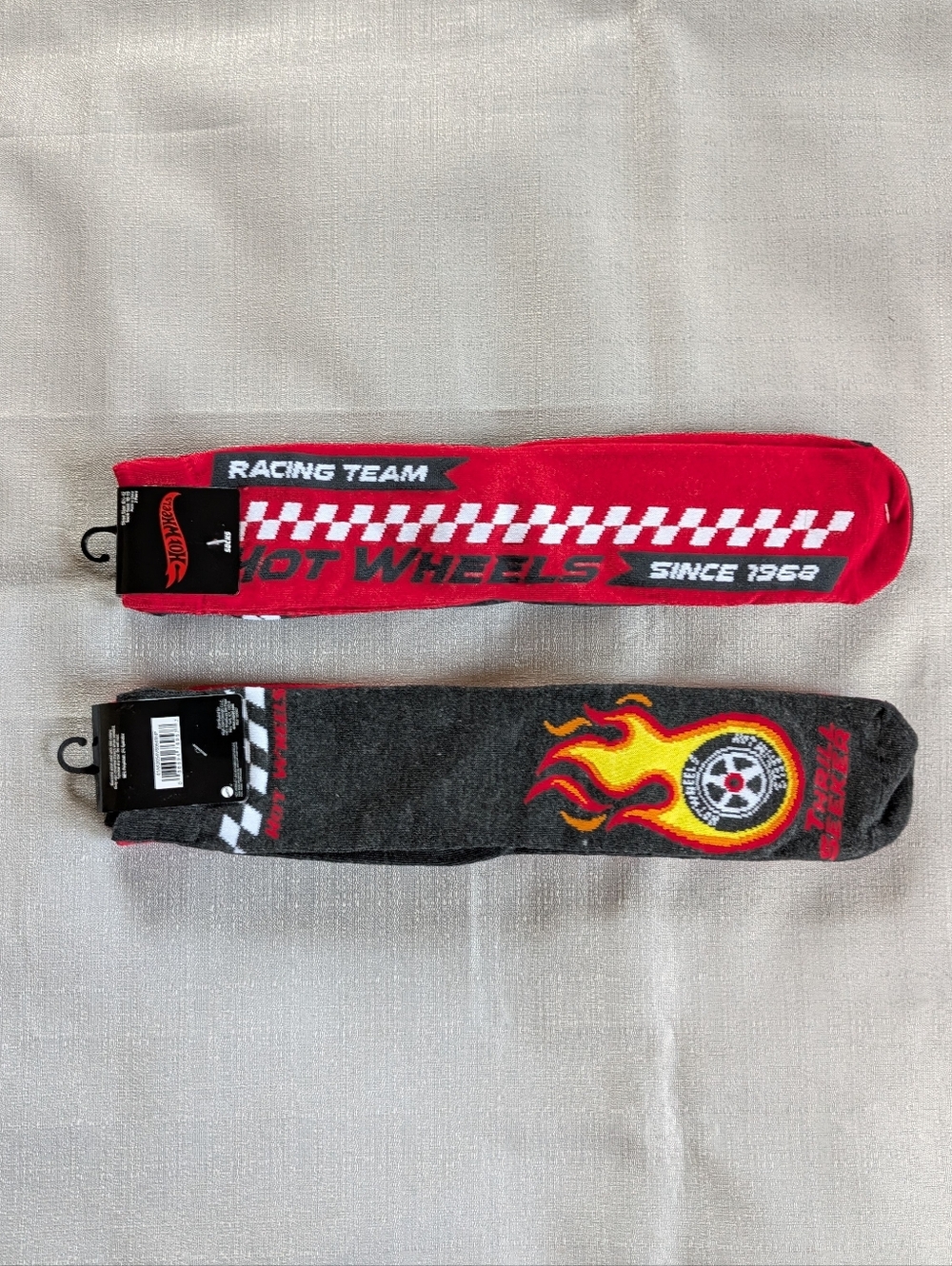 Two Pairs of Hot Wheels Racing Team Graphic Print Mens Socks NEW!